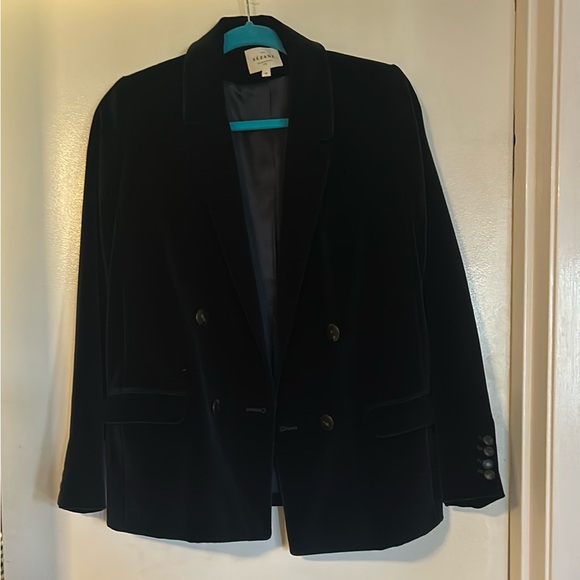 Sezane rich navy velvet Michele Jacket size 34 - Picture 1 of 9